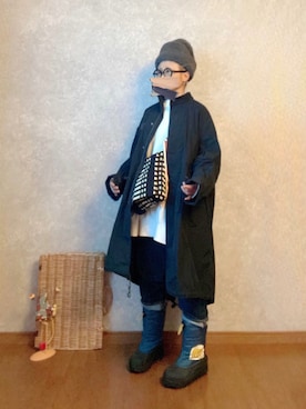 「Johanna Gullichsen」｜「アイテム（モッズコート）」を使った、なお なお。さん（レディース・159cm）の冬コーディネート