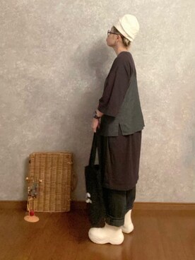 「prit（プリット）のアイテム（帽子）」を使った、なお なお。さん（レディース・159cm）の秋コーディネート