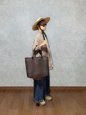 「JINS（ジンズ）のアイテム」を使った、なお なお。さん（レディース・159cm）の夏コーディネート