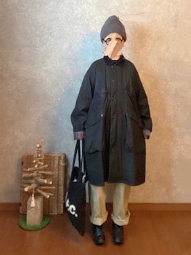 「my beautiful landlet（マイビューティフルランドレット）のアイテム（オールインワン・サロペット）」を使った、なお なお。さん（レディース・159cm）の冬コーディネート