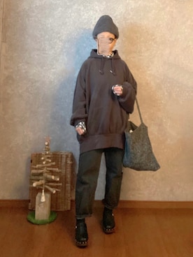 「チチカカ」｜「アイテム（ニットキャップ/ビーニー）」を使った、なお なお。さん（レディース・159cm）の冬コーディネート