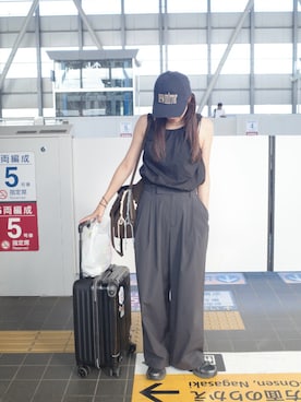 「アイテム（キャップ）」を使った、yanさん（レディース・160cm）の夏コーディネート