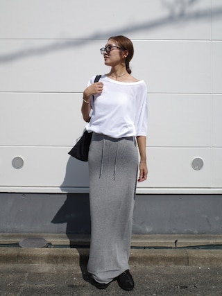 「lit(リット)のLayered Knit Tight Skirt(スカート)」を使った、yanさん(レディース・160cm)の秋コーディネート