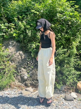 「アイテム（キャップ）」を使った、yanさん（レディース・160cm）の夏コーディネート