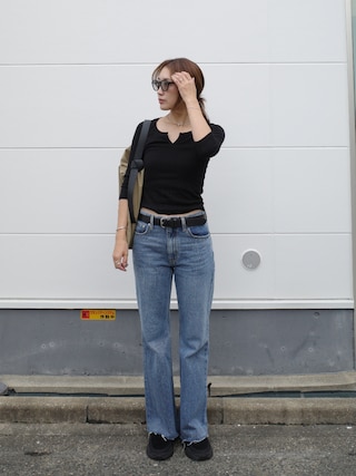 「MARW UNITED ARROWS(マルゥ ユナイテッドアローズ)の<MARW UNITED ARROWS>ブーツカット デニム パンツ(デニムパンツ)」を使った、yanさん(レディース・160cm)の秋コーディネート
