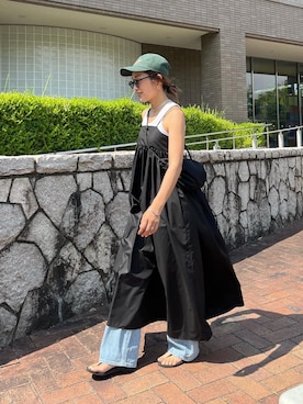 「THE SHINZONE（ザ　シンゾーン）のアイテム（キャップ）」を使った、yanさん（レディース・160cm）の夏コーディネート