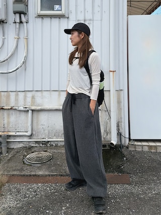「select MOCA(セレクトモカ)のフリースジョガーパンツ(その他パンツ)」を使った、yanさん(レディース・160cm)の秋コーディネート