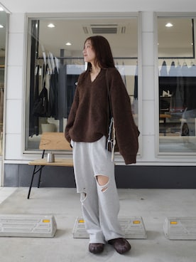 「アイテム（ニット/セーター）」を使った、yanさん（レディース・160cm）の秋コーディネート