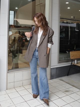 「TODAYFUL(トゥデイフル)のTwill Double Jacket(テーラードジャケット)」を使った、yanさん(レディース・160cm)の秋コーディネート