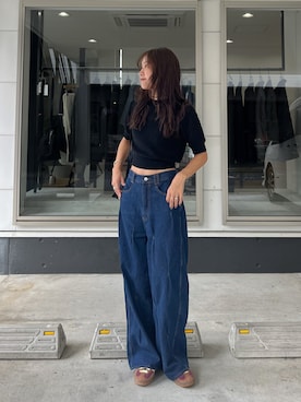 「アイテム（デニムパンツ）」を使った、yanさん（レディース・160cm）の秋コーディネート