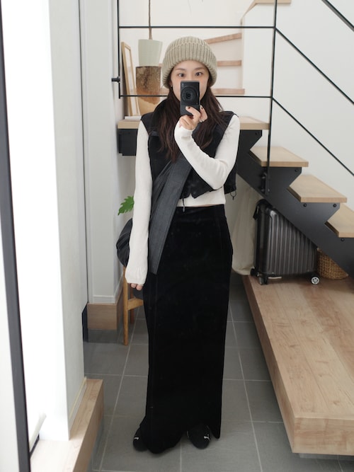 TODAYFUL/トゥデイフル】Pencil Velour Skirt/ペンシルベロアスカート