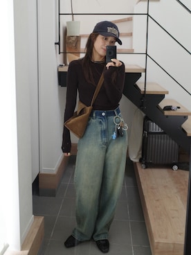 「アイテム（ニット/セーター）」を使った、yanさん（レディース・160cm）の春コーディネート