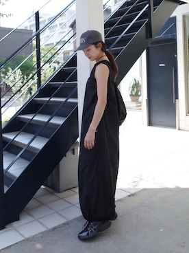 「NICE WEATHER（ナイスウェザー）の＜NICE WEATHER＞PARIS キャップ（キャップ）」を使った、yanさん（レディース・160cm）の夏コーディネート