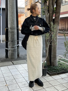 「KBF（ケイビーエフ）のアイテム（ジャケット/アウター）」を使った、yanさん（レディース・160cm）の秋コーディネート