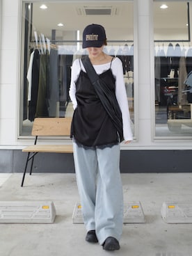 「アイテム（デニムパンツ）」を使った、yanさん（レディース・160cm）の春コーディネート