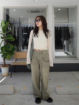 「アイテム（Tシャツ/カットソー）」を使った、yanさん（レディース・160cm）の秋コーディネート