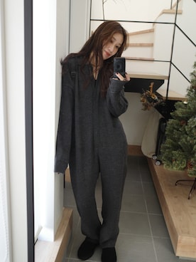 「アイテム（オールインワン・サロペット）」を使った、yanさん（レディース・160cm）の冬コーディネート