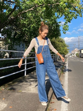 「SLOBE IENA（スローブイエナ）のアイテム（サロペット/オーバーオール）」を使った、yanさん（レディース・160cm）の秋コーディネート