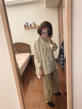 「no.11のアイテム（シャツ/ブラウス、ベージュ系）」を使った、Joycee changさん（レディース・166cm）の夏コーディネート