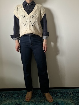 「SCYE BASICS（サイベーシックス）のアイテム」を使った、4-101 Vintage Storeさん（レディース・160cm）の春コーディネート