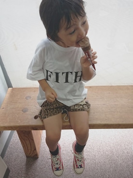 「FITH（フィス）のアイテム（トップス）」を使った、ERIさん（キッズ・100cm）の秋コーディネート