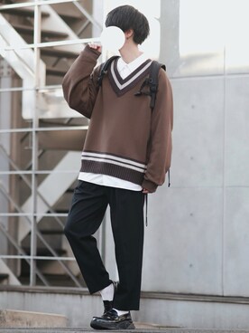 「DOOPZ（ドープス）のアイテム（スウェット）」を使った、とっしーさん（メンズ・184cm）の秋コーディネート