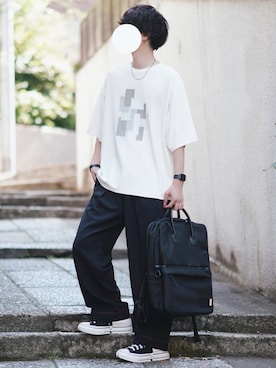 「SHAREEF（シャリーフ）のアイテム」を使った、とっしーさん（メンズ・184cm）の夏コーディネート