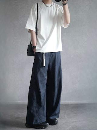 「coca（coca）（コカ）の＼ユニセックス／ EASYTECHスムースTシャツ（Tシャツ/カットソー）」を使った、とっしーさん（メンズ・184cm）の春コーディネート