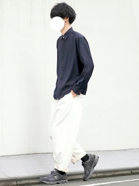 「Steven Alan（スティーブンアラン）のアイテム（スラックス）」を使った、とっしーさん（メンズ・184cm）の夏コーディネート