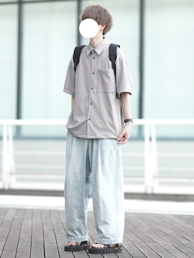 「neez.（ニーズ）のアイテム」を使った、とっしーさん（メンズ・184cm）の春コーディネート