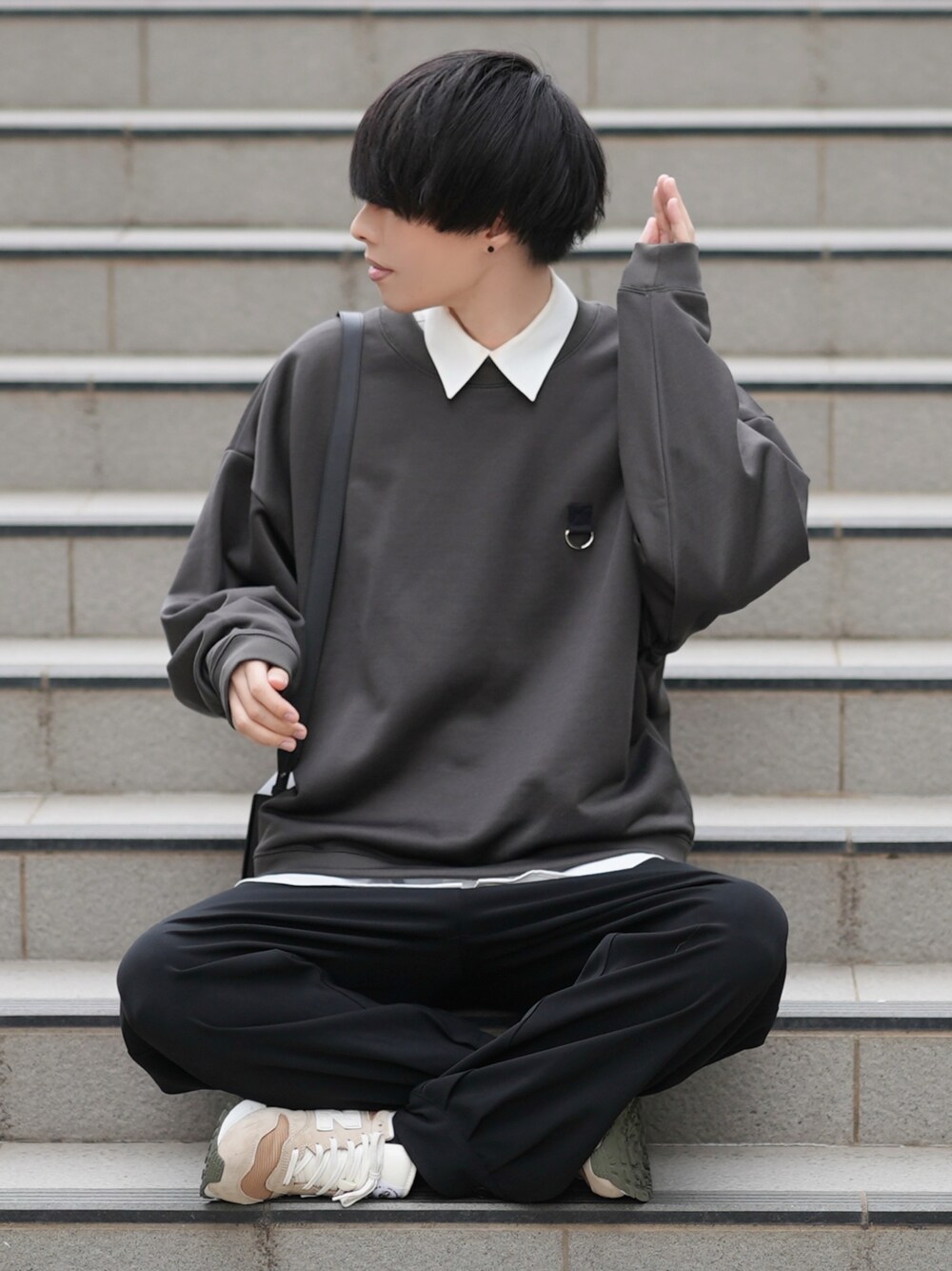 c-boy style (vol.1268)ストリートコーデ 短丈スウェット c-boy style (vol.1268)ストリートコーデ 短丈スウェット