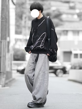 「アイテム（スウェット）」を使った、とっしーさん（メンズ・184cm）の秋コーディネート