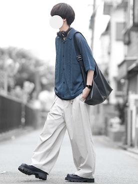 「GU（ジーユー）のアイテム」を使った、とっしーさん（メンズ・184cm）の夏コーディネート