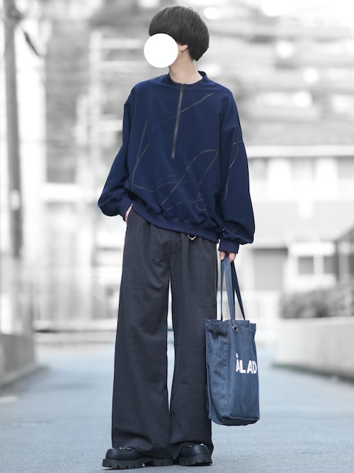 「ALAND（エーランド）の【UNISEX】ALAND／デニムマチツキトート 2100102（トートバッグ）」を使った、とっしーさん（メンズ・184cm）の秋コーディネート