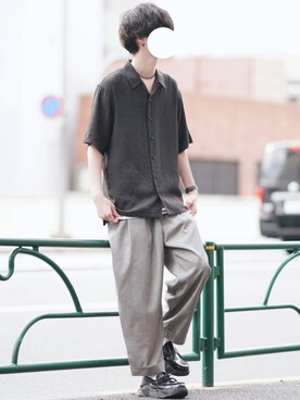 「DOOPZ（ドープス）のアイテム（スラックス）」を使った、とっしーさん（メンズ・184cm）の夏コーディネート