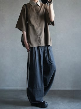「アイテム（シャツ/ブラウス）」を使った、とっしーさん（メンズ・184cm）の夏コーディネート