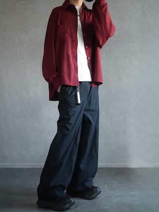 「DOOPZ(ドープス)のOVERSIZED DOLMAN SLEEVE SHIRT - オーバーサイズドルマンスリーブシャツ(シャツ/ブラウス)」を使った、とっしーさん(メンズ・184cm)の春コーディネート