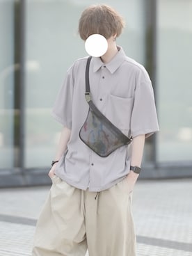 「my beautiful landlet（マイビューティフルランドレット）のアイテム（パンツ）」を使った、とっしーさん（メンズ・184cm）の春コーディネート