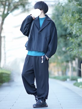 「FENDI（フェンディ）のアイテム」を使った、とっしーさん（メンズ・184cm）の冬コーディネート