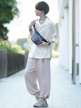 「macromauro（マクロマウロ）のアイテム」を使った、とっしーさん（メンズ・184cm）の夏コーディネート