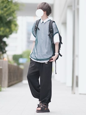 「SHAREEF（シャリーフ）のアイテム」を使った、とっしーさん（メンズ・184cm）の夏コーディネート