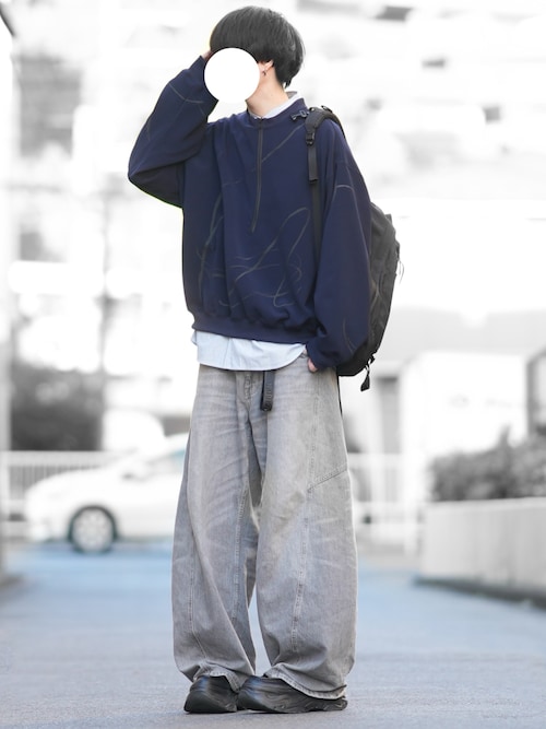 Half Zip Paint Sweat - ハーフジップペイントスウェット（スウェット