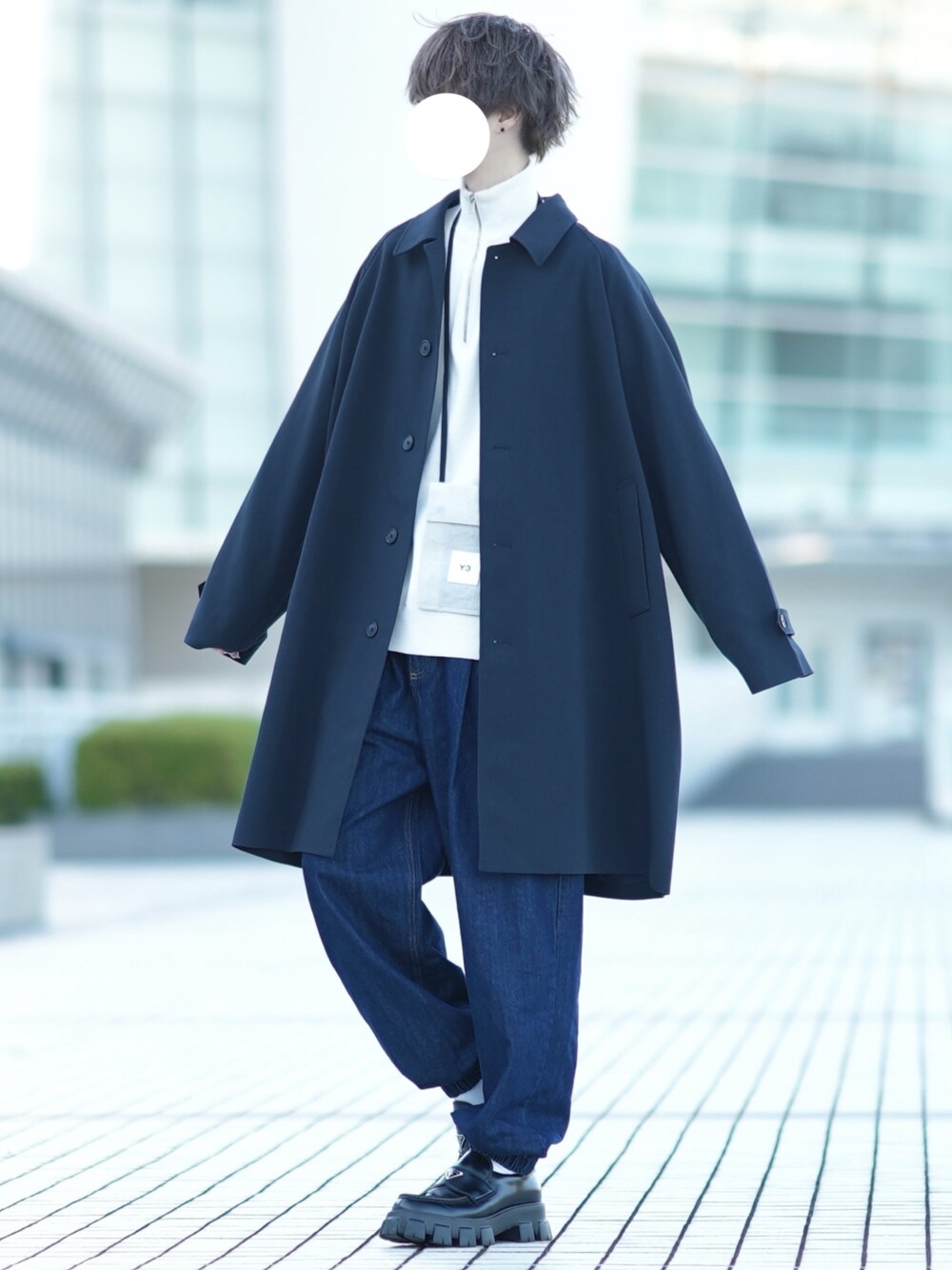 「秋冬コーデ、オトナカジュアル、ロングコート、GUコーデ」｜「GUの¥5,990(税込)（ジャケット/アウター、ブルー系）」を使った、とっしーさん（メンズ・184cm）の冬コーディネートの1枚目の写真