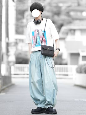 「アイテム（ローファー）」を使った、とっしーさん（メンズ・184cm）の夏コーディネート