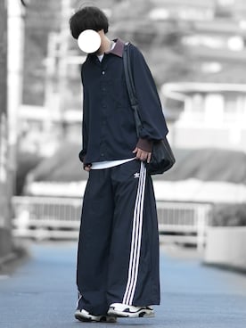 「アイテム（スウェットパンツ）」を使った、とっしーさん（メンズ・184cm）の秋コーディネート