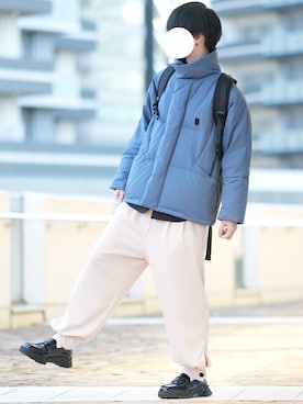 「DOOPZ（ドープス）のアイテム（ダウンジャケット/コート）」を使った、とっしーさん（メンズ・184cm）の冬コーディネート
