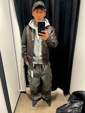 「アイテム（ブルゾン）」を使った、GU369さん（メンズ・169cm・40代）の冬コーディネート