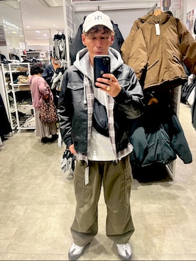 「アイテム（ブルゾン）」を使った、GU369さん（メンズ・169cm・40代）の冬コーディネート