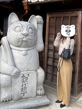 「CLANE（クラネ）のアイテム（スラックス）」を使った、S.さん（レディース・154cm）の春コーディネート