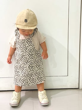 「H&M（エイチ・アンド・エム）のアイテム（ジャンパースカート）」を使った、ゆじゅさん（キッズ・80cm）の夏コーディネート